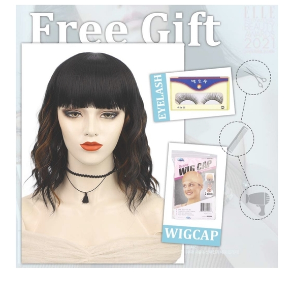 NEW Curly Wavy Short Bob Hair Wigs Synthetic main image 4